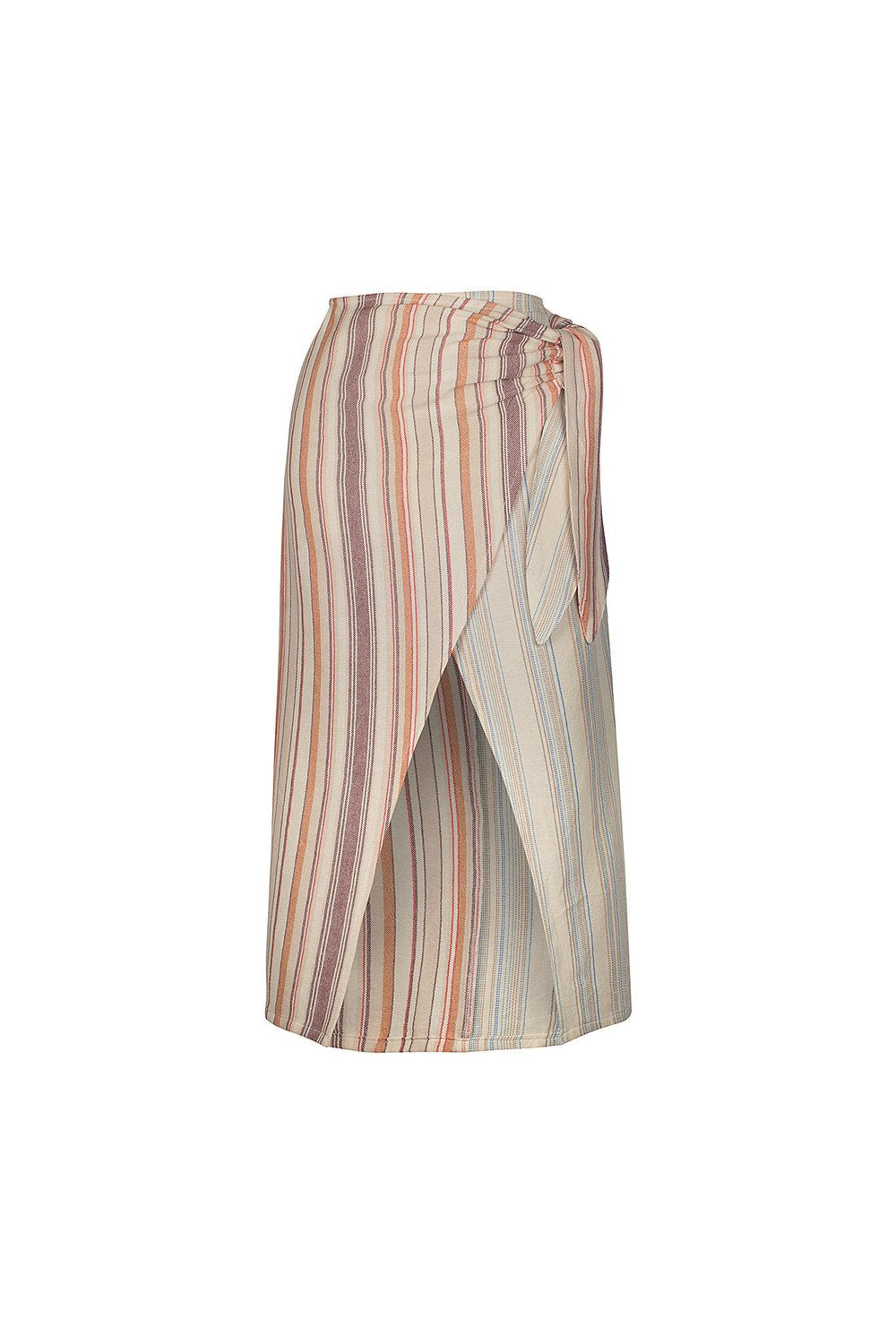 Stripy Panelled Midi Peshtemal Skirt - 0