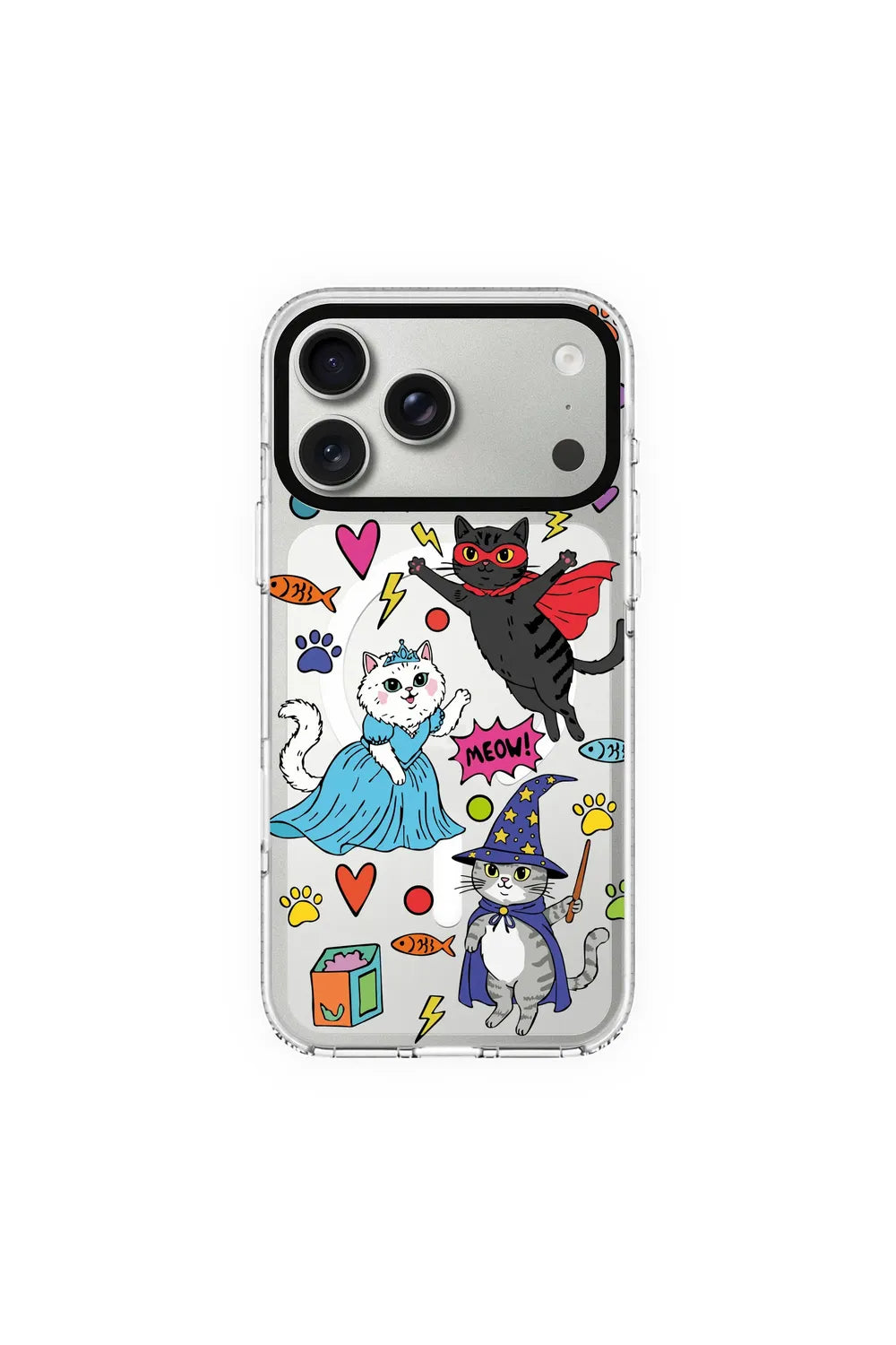 Fantastic Cats-Clear Kılıf Magsafe Özellikli - Iphone 17 Pro Max - 0