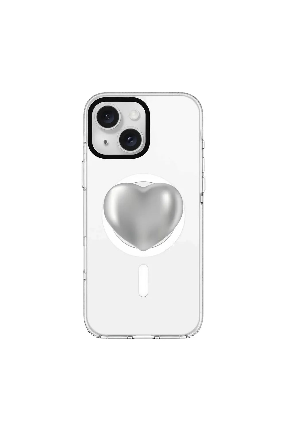 Silver Heart-Clear Kılıf Magsafe Özellikli - Iphone 15 Plus - 0