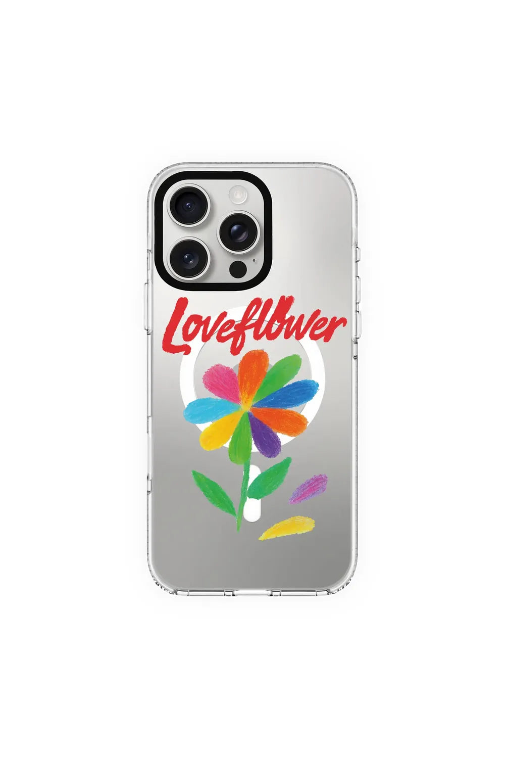 Love Flower-Clear Kılıf Magsafe Özellikli - Iphone 16 Pro - 0