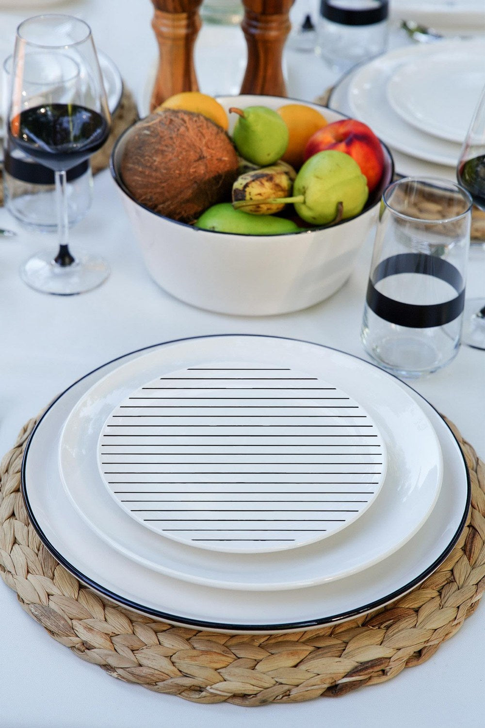 Daily Tunes Pasta Tabağı Çizgili 6'lı Set, 19 Cm - 0