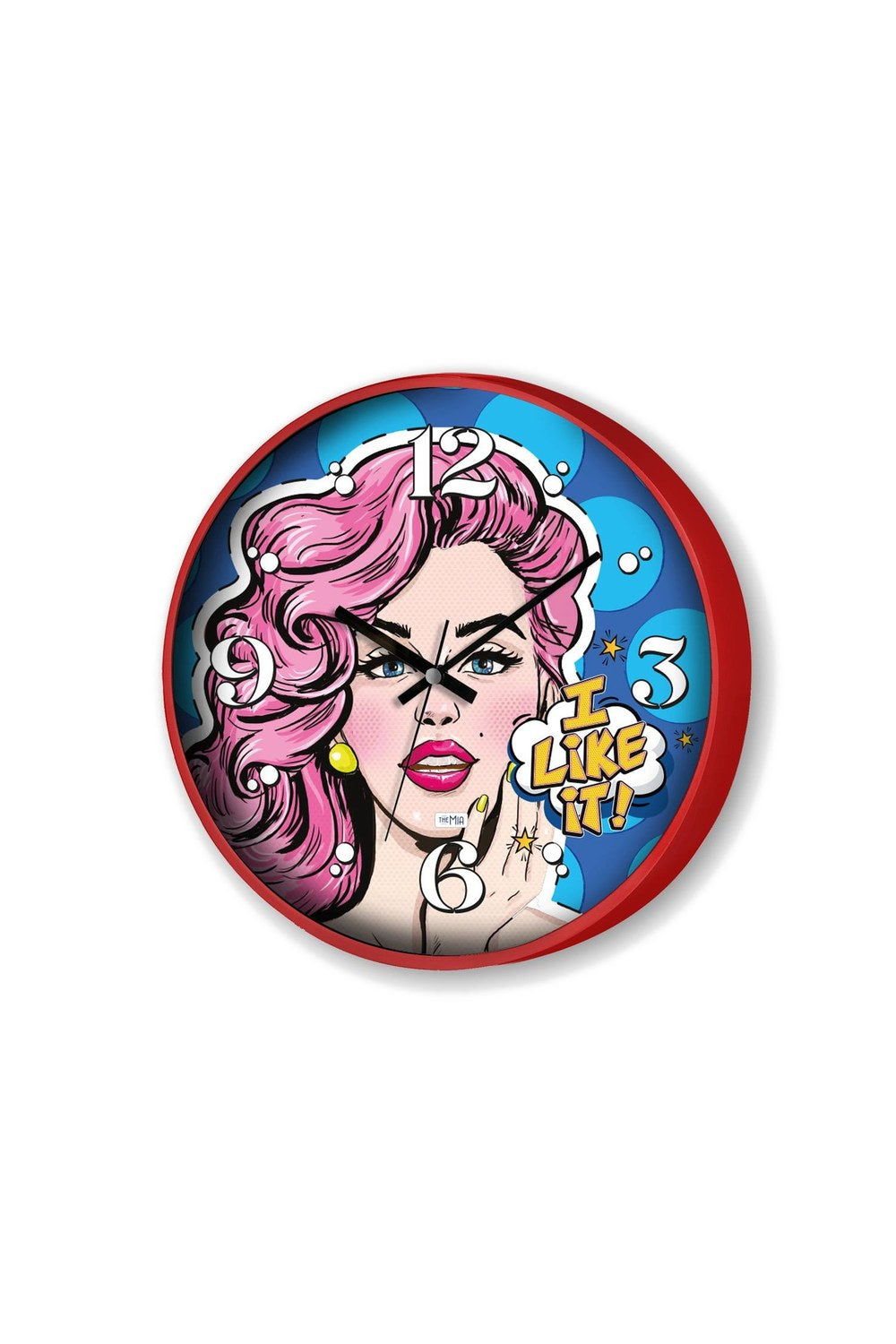 Popart Duvar Saati, Mavi, 30 Cm - 0
