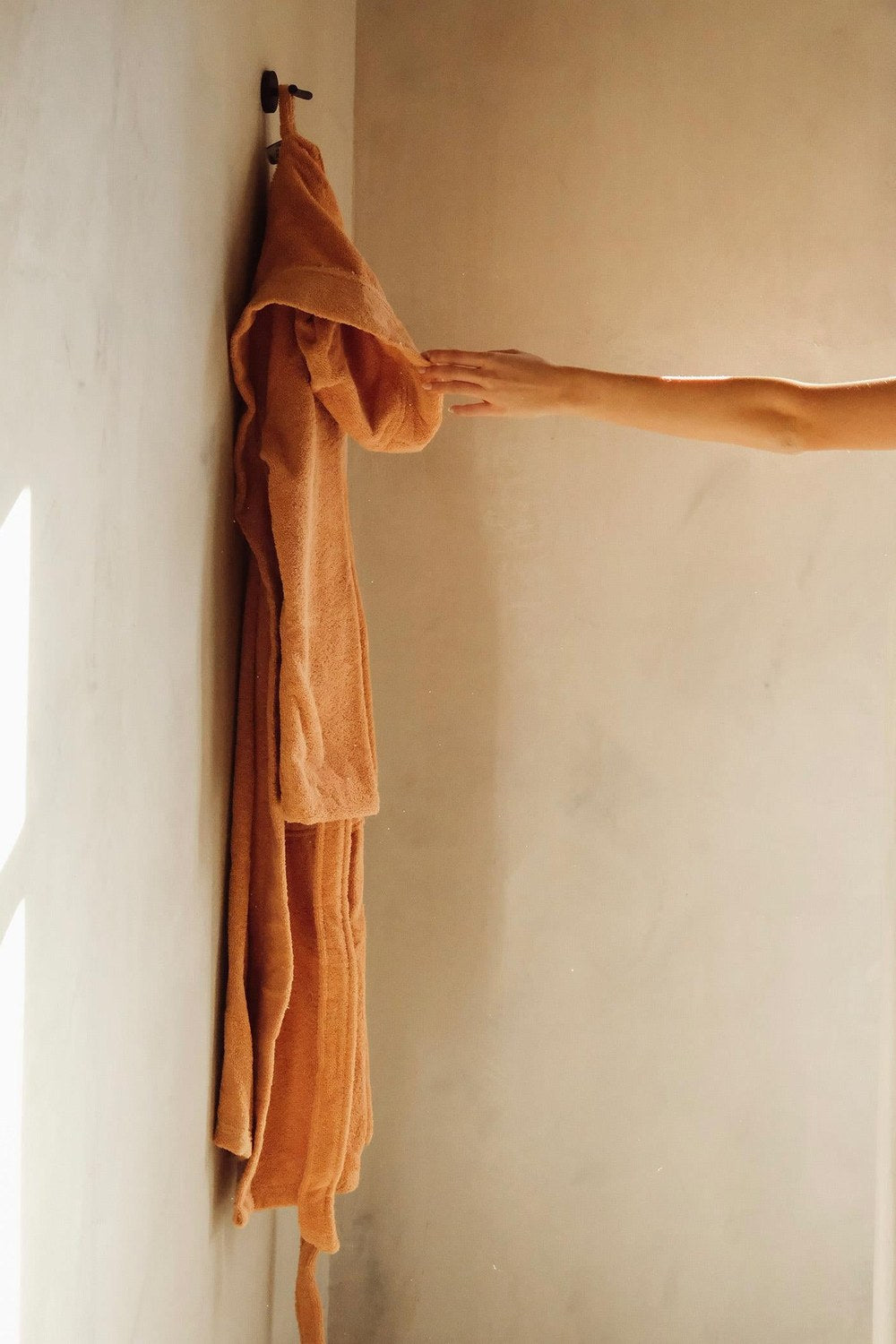 Fine Cotton Bornoz, Terracotta, S-M - 0