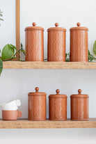 Prizma Çay Şeker Kahve Kavanozu, Terracotta, 1,20 Lt - 1