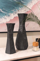 Licia Seramik Vazo, Siyah, 17 × 15 × 45 Cm - 0
