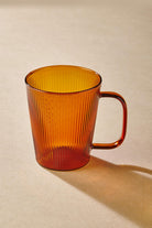 Striped Borosilikat Cam Kupa Amber 400 Ml - 0