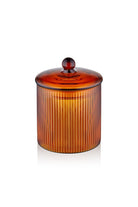 Striped Borosilikat Cam Şekerlik, Amber, 9 × 9 × 11 Cm - 2