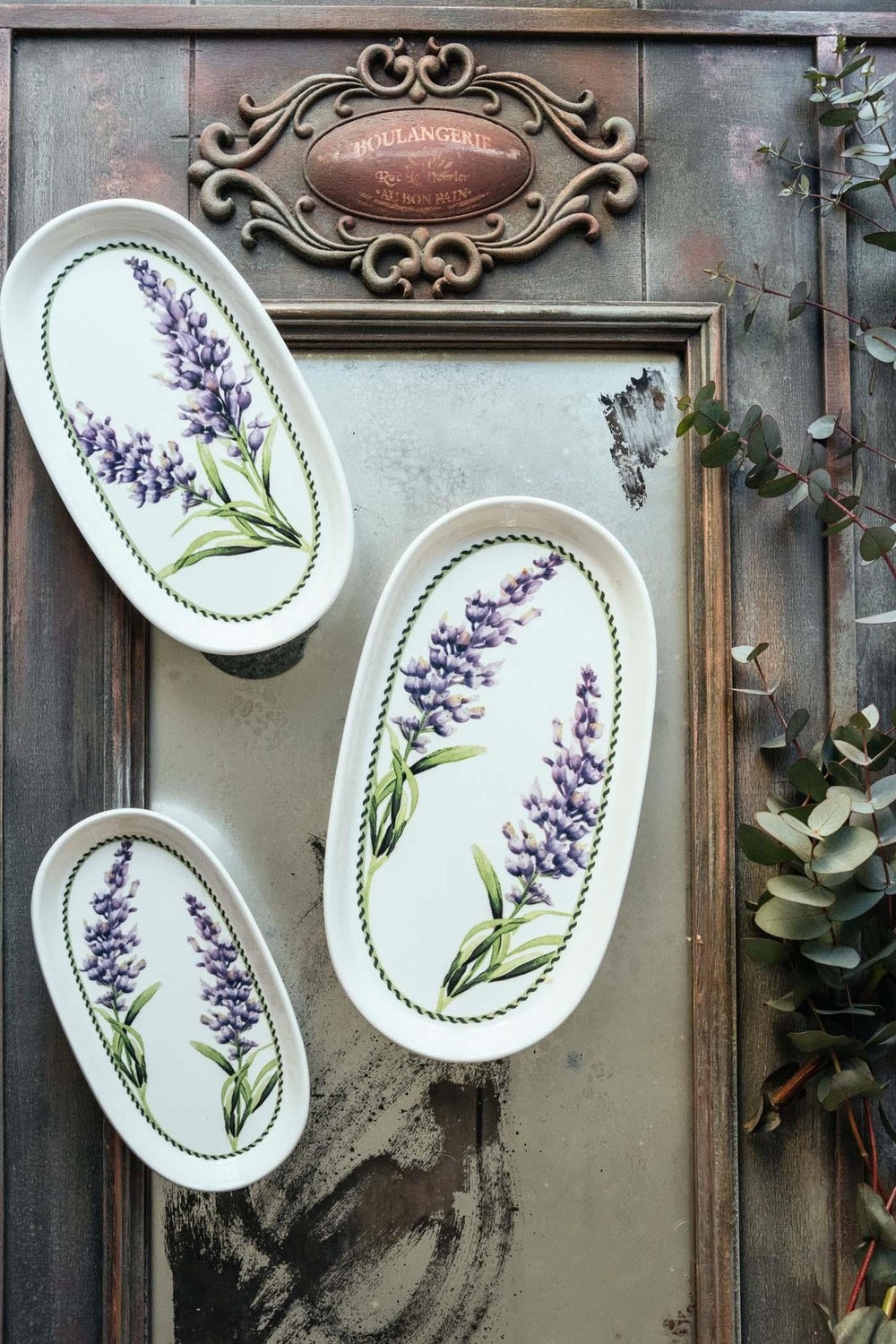Provence Lavanta Oval Servis Tabağı 2'li, 17 × 11 Cm - 1