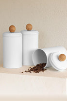 Stripe Çay Kahve Şeker Kavanozu, Beyaz, 1,20 Lt, 3'lü Set - 1