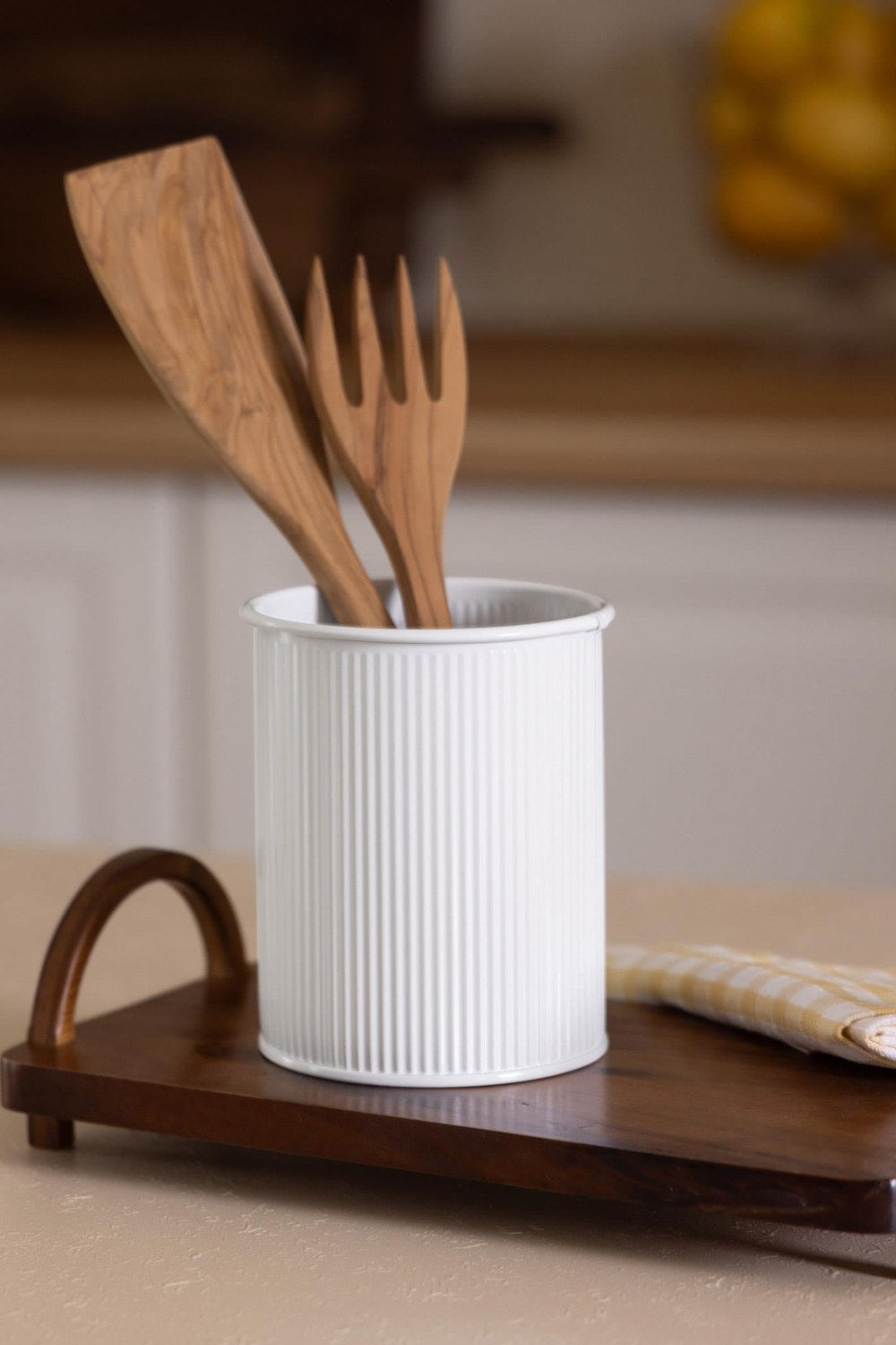 Stripe Tezgah Üstü Kaşıklık Beyaz 13x11 Cm - 0