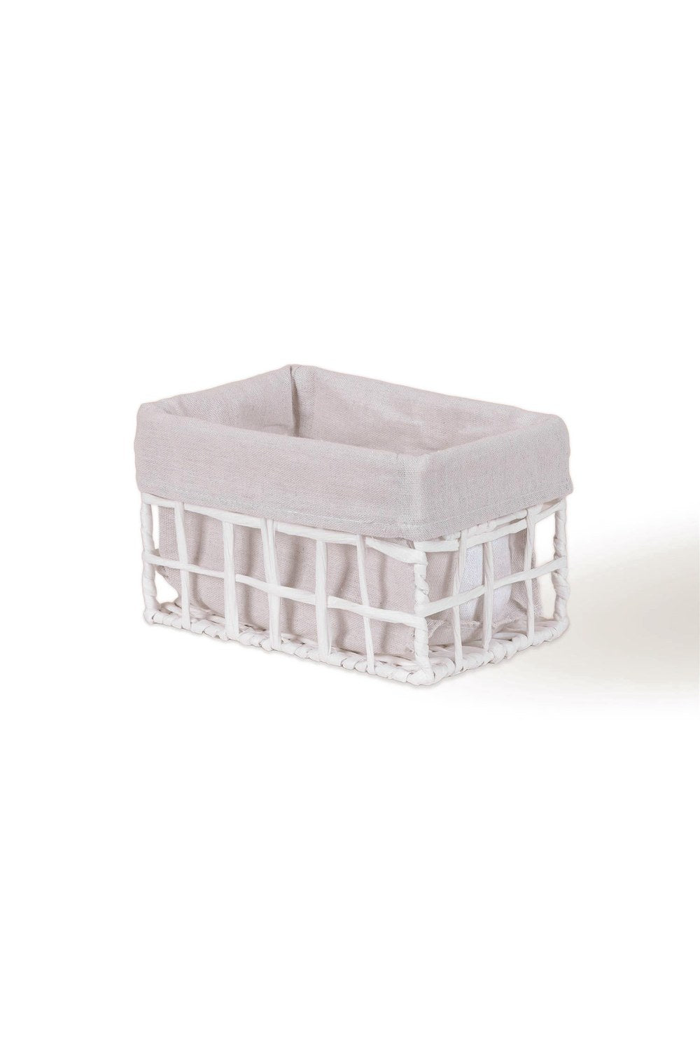 Braid Hasır Organizer Sepet, Beyaz, 22 × 14 × 13 Cm - 2