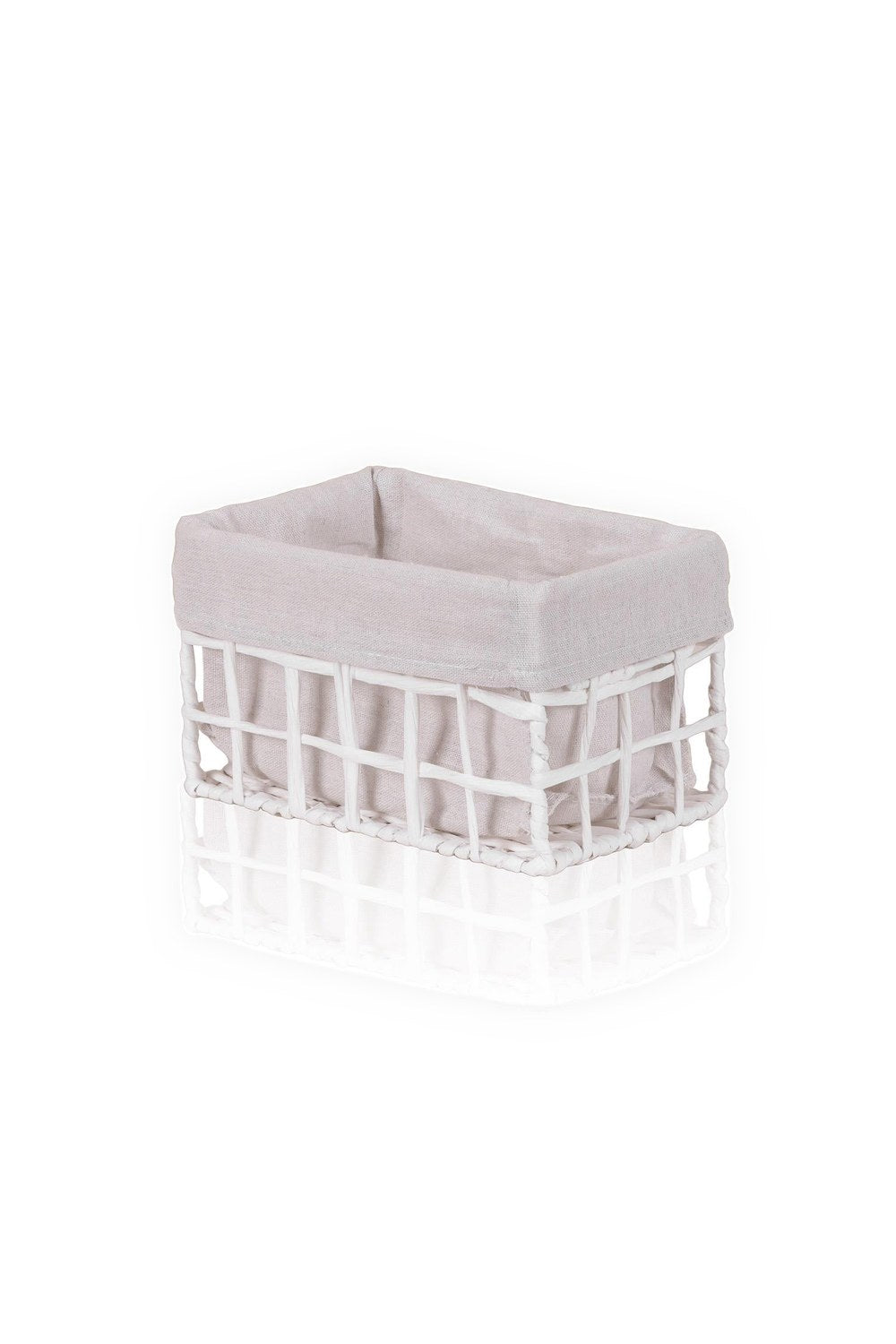 Braid Hasır Organizer Sepet, Beyaz, 22 × 14 × 13 Cm - 3
