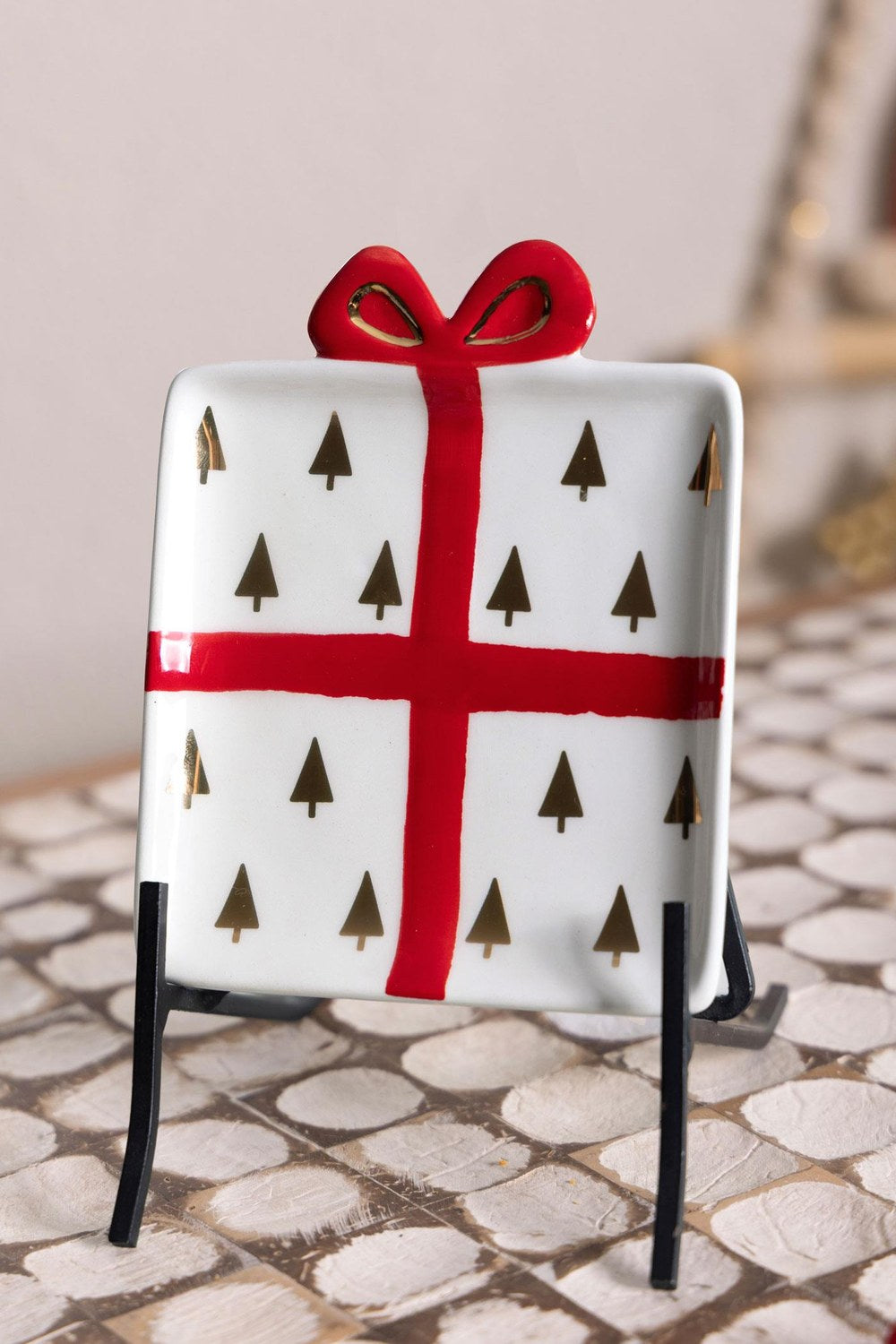 Fiyonk Figürlü Servis Tabağı Ağaç Dekorlu 22x17 Cm - 4
