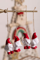 Dekoratif Askılı Biblo 4'lü Set, Kırmızı Beyaz, 4 × 4 × 7 Cm - 2