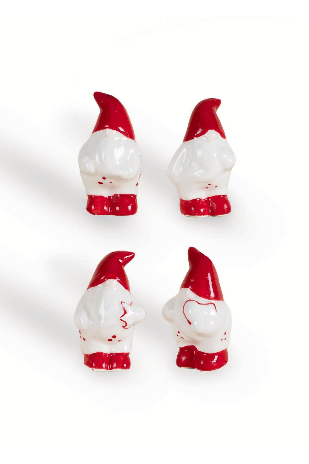 Dekoratif Askılı Biblo 4'lü Set, Kırmızı Beyaz, 4 × 4 × 7 Cm - 3