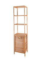 Bambu 4 Raflı Banyo Düzenleyici Dolap Ve Çamaşır Sepeti, 160 × 40 × 33 Cm - 1