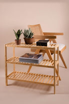 Bambu 3 Katlı Düzenleyici Dolap Raf Ayakkabılık, 70 × 59 × 26 Cm - 0