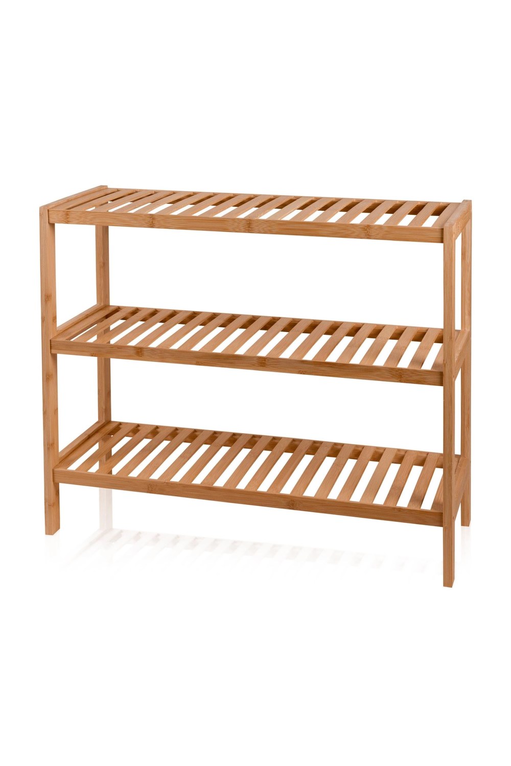 Bambu 3 Katlı Düzenleyici Dolap Raf Ayakkabılık, 70 × 59 × 26 Cm - 1