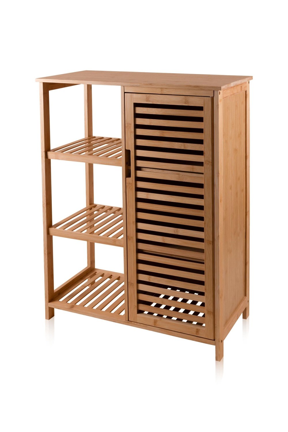 Bambu 4 Katlı Kapaklı Düzenleyici Dolap Raf, 87 × 66 × 33 Cm - 1