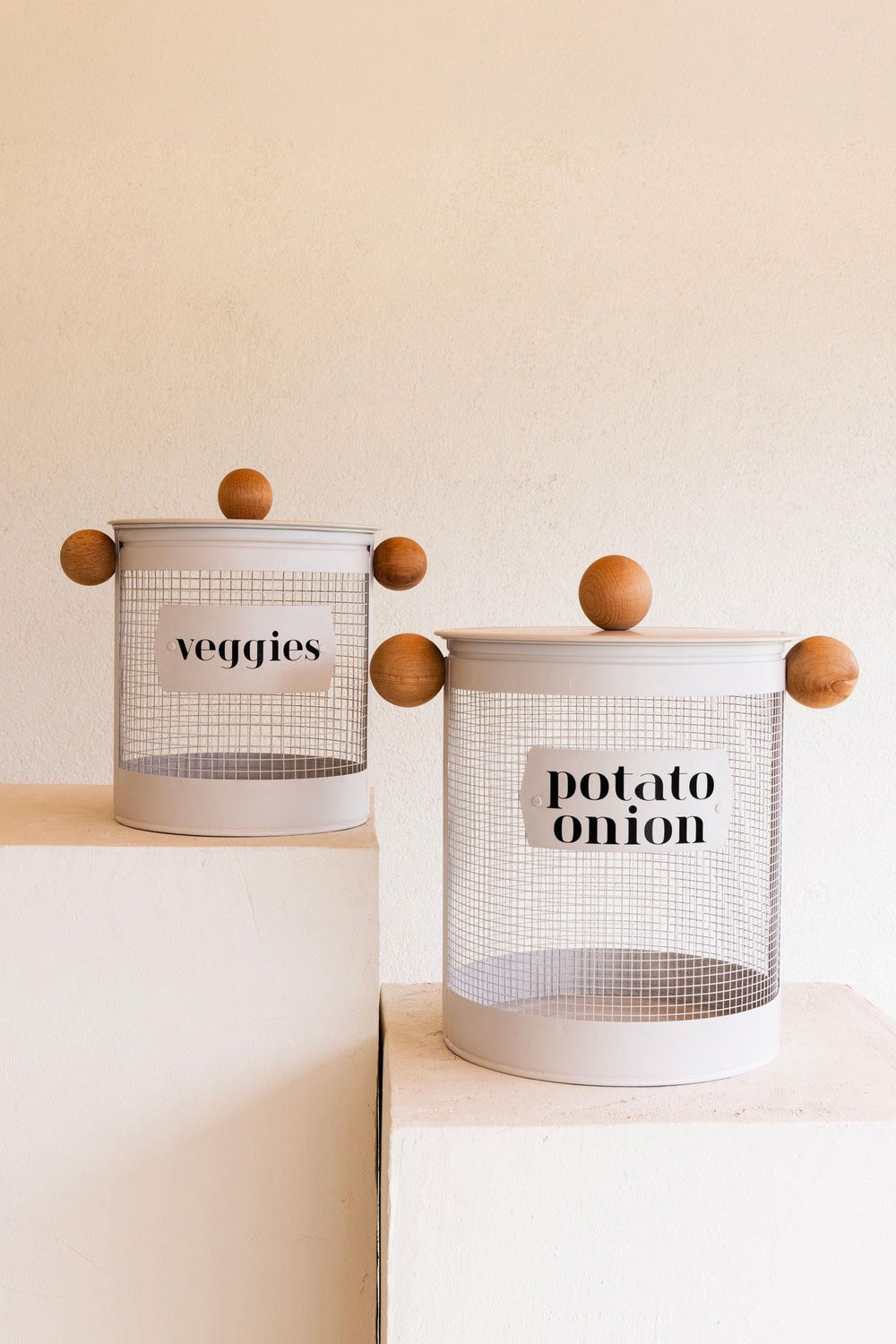 Stripe Patates Ve Soğan Kabı, Bej - 3