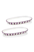Joy Oval Servis Tabağı 2'li Set, Mor, 17 × 30 × 4 Cm - 0