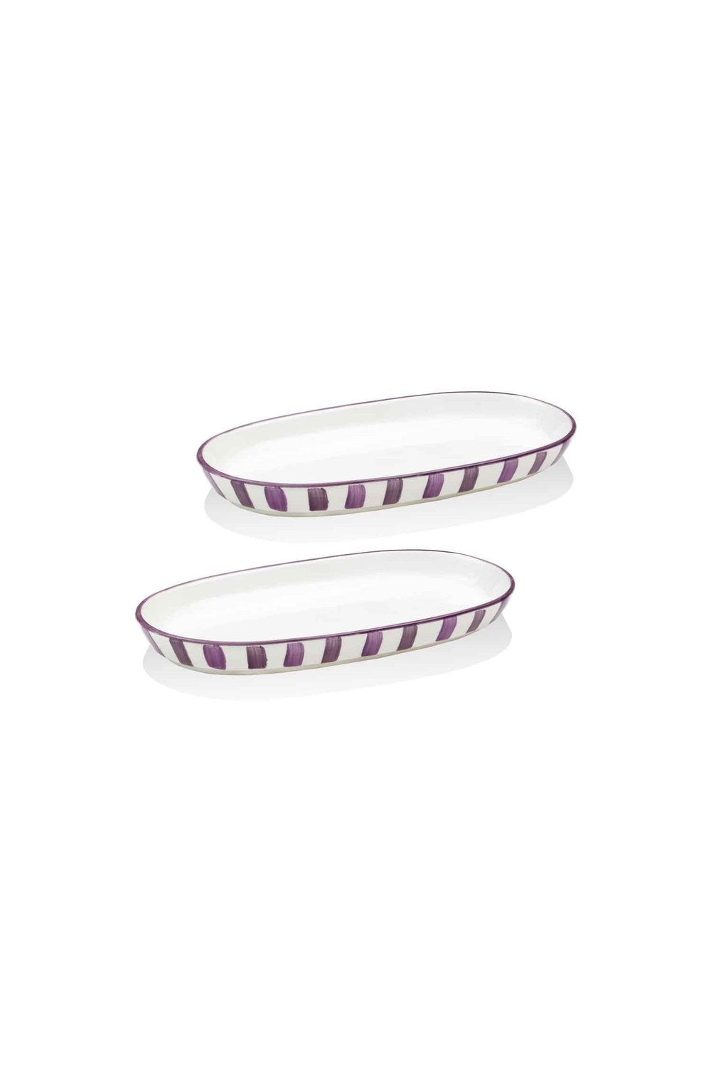 Joy Oval Servis Tabağı 2'li Set, Mor, 17 Cm - 0