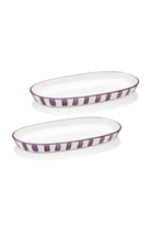 Joy Oval Servis Tabağı 2'li Set, Mor, 23 Cm - 0