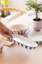 Joy Oval Servis Tabağı 2'li Set, Mor, 23 Cm - 1