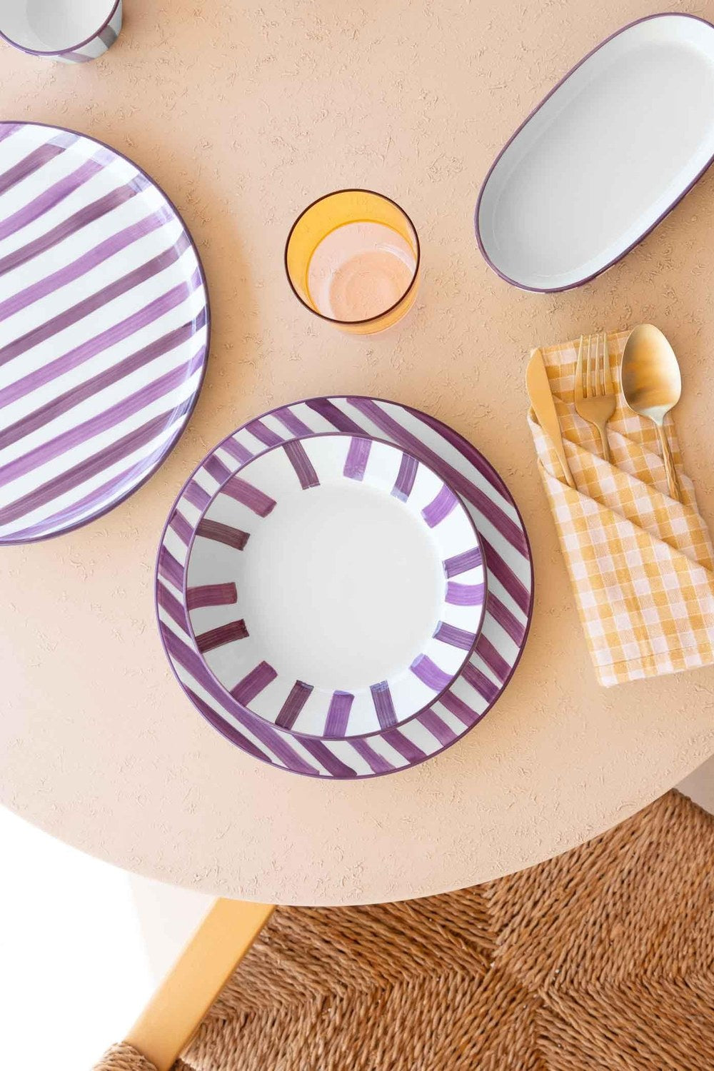 Joy Oval Servis Tabağı 2'li Set, Mor, 23 Cm - 4