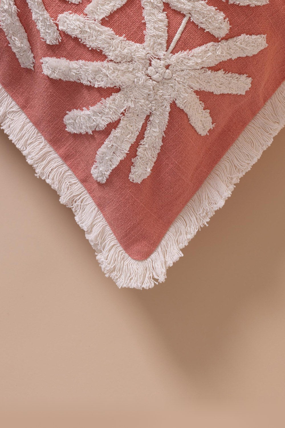 Bohem Palmiye Desenli Kırlent, Somon, 45 × 45 Cm - 2
