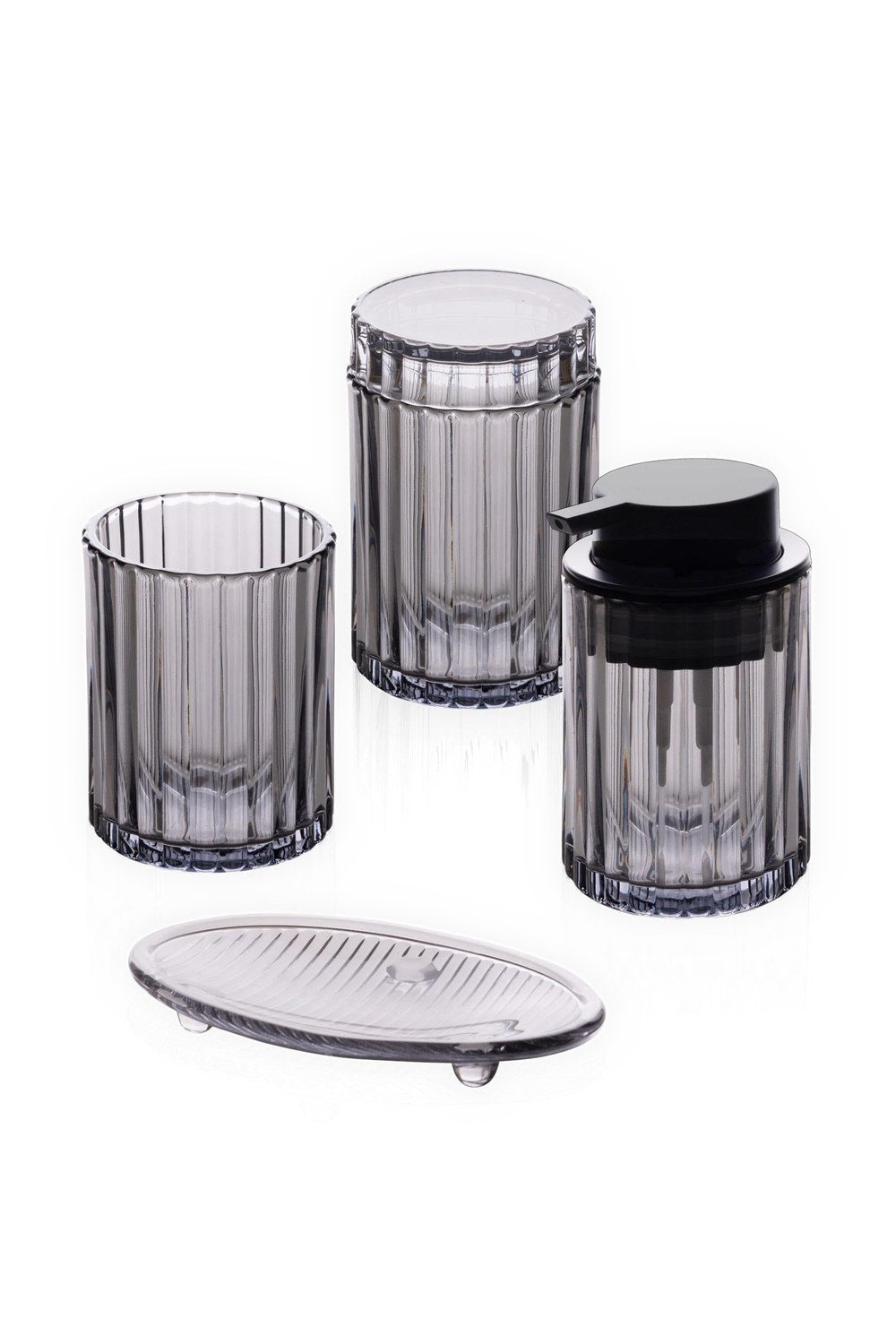 Vinka Banyo Seti 4 Parça, Gri, 300 Ml - 1