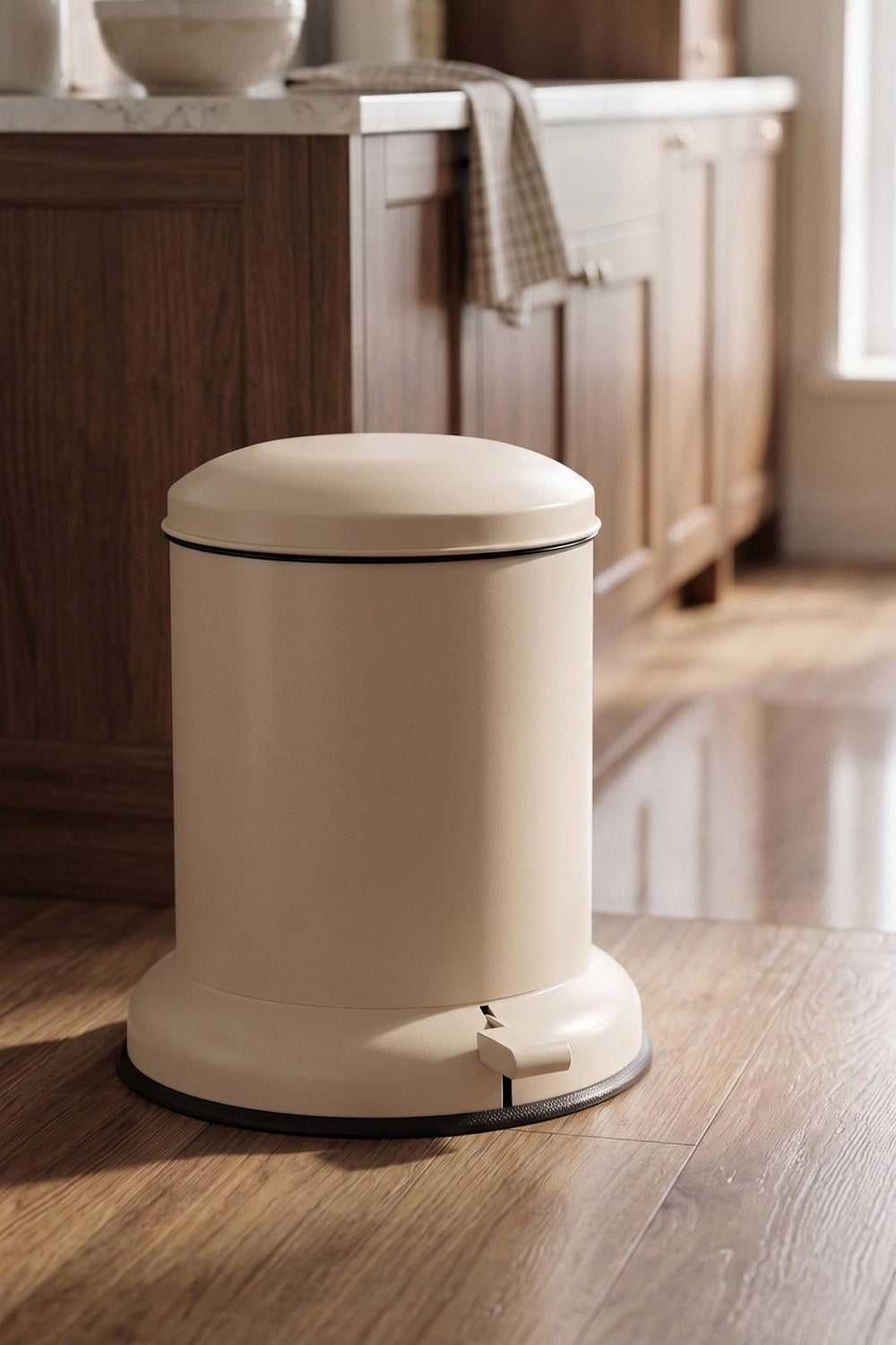 Metal Pedallı Çöp Kovası Bej 20 Lt - 0