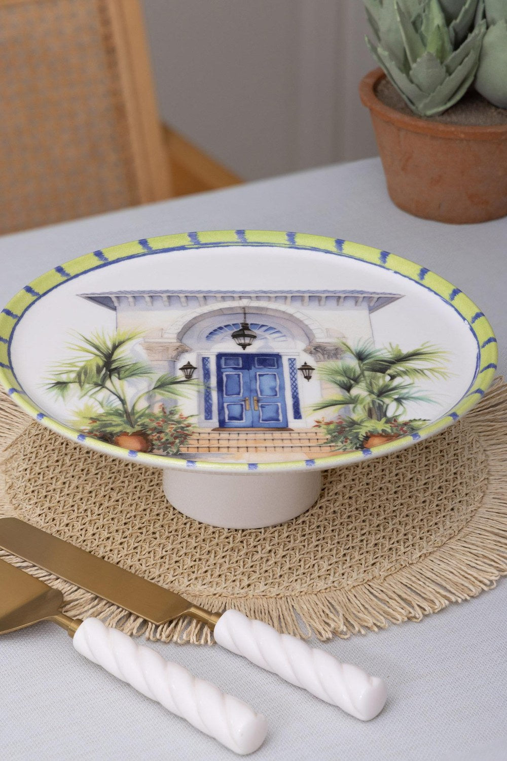 Palma Ayaklı Servis Tabağı, 30 × 10 Cm - 0