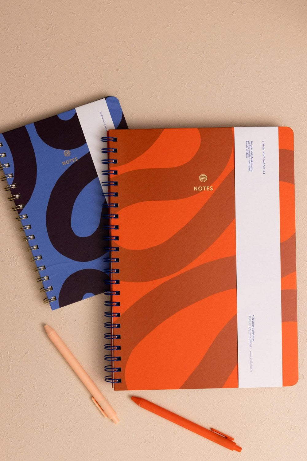 Spiralli Abstract Desenli Defter Turuncu 21x30 Cm - 2
