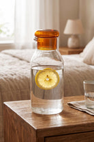 Amber Kapaklı Cam Şişe / Sürahi, 950 Ml, 9 × 23 Cm - 0