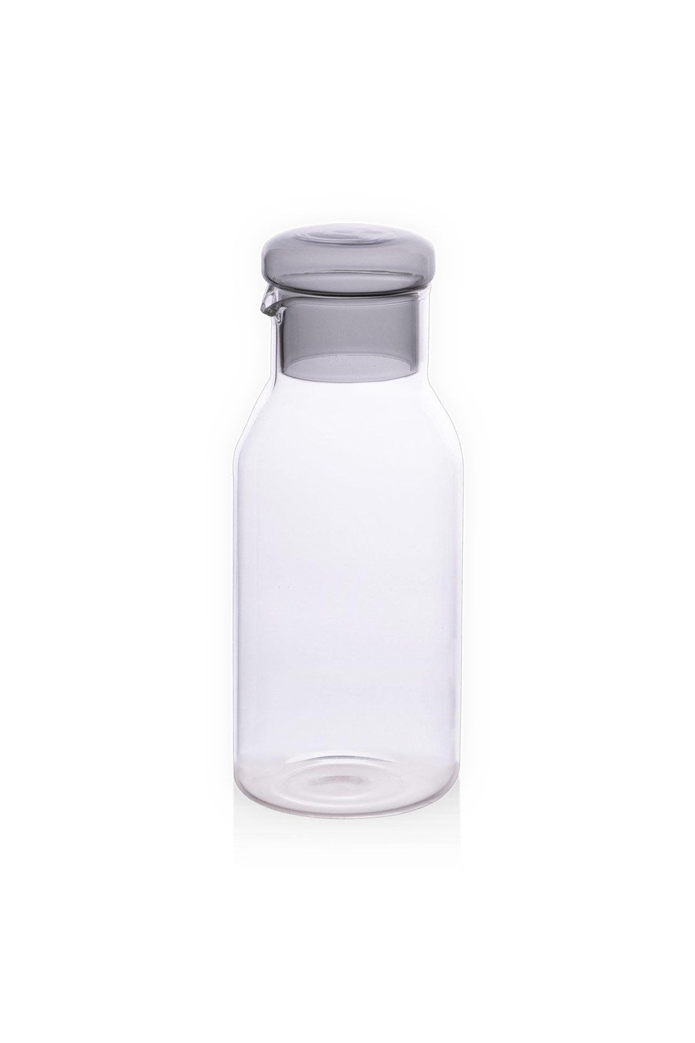 Gri Kapaklı Cam Şişe / Sürahi, 950 Ml, 9 × 23 Cm - 2