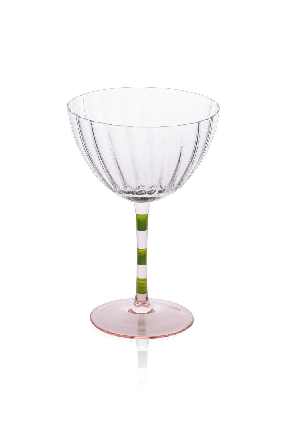 Ayaklı Cam Dondurma Kasesi, Pembe & Yeşil, 280 Ml - 2