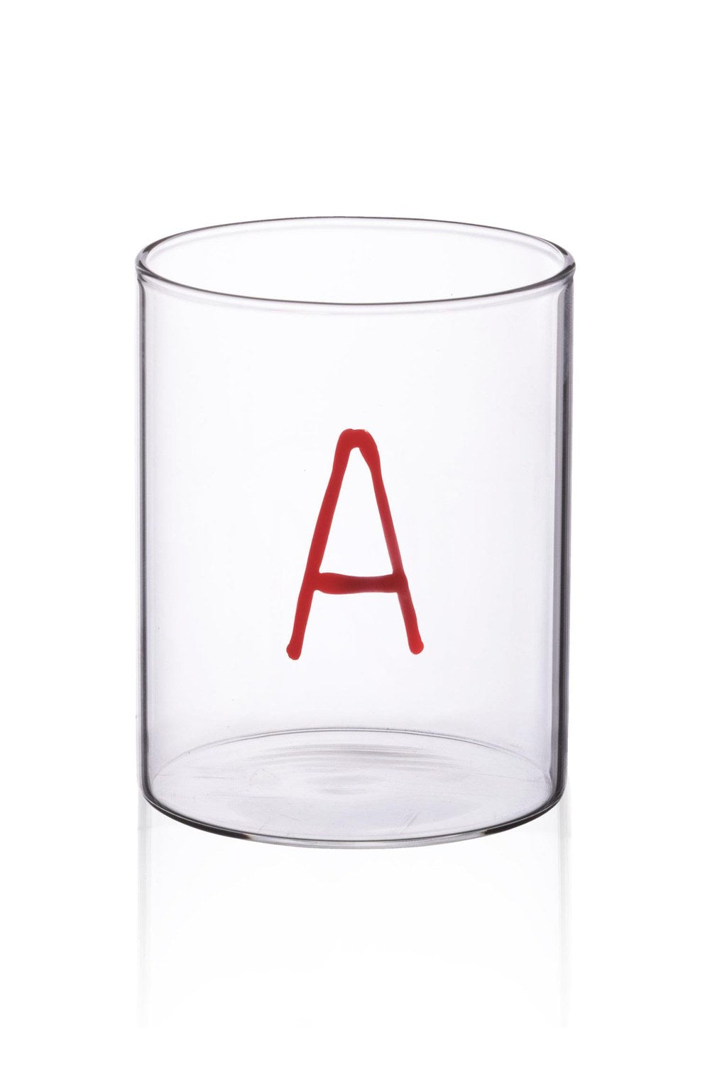 "A" Harfli Cam Su Bardağı, Kırmızı, 420 Ml - 1