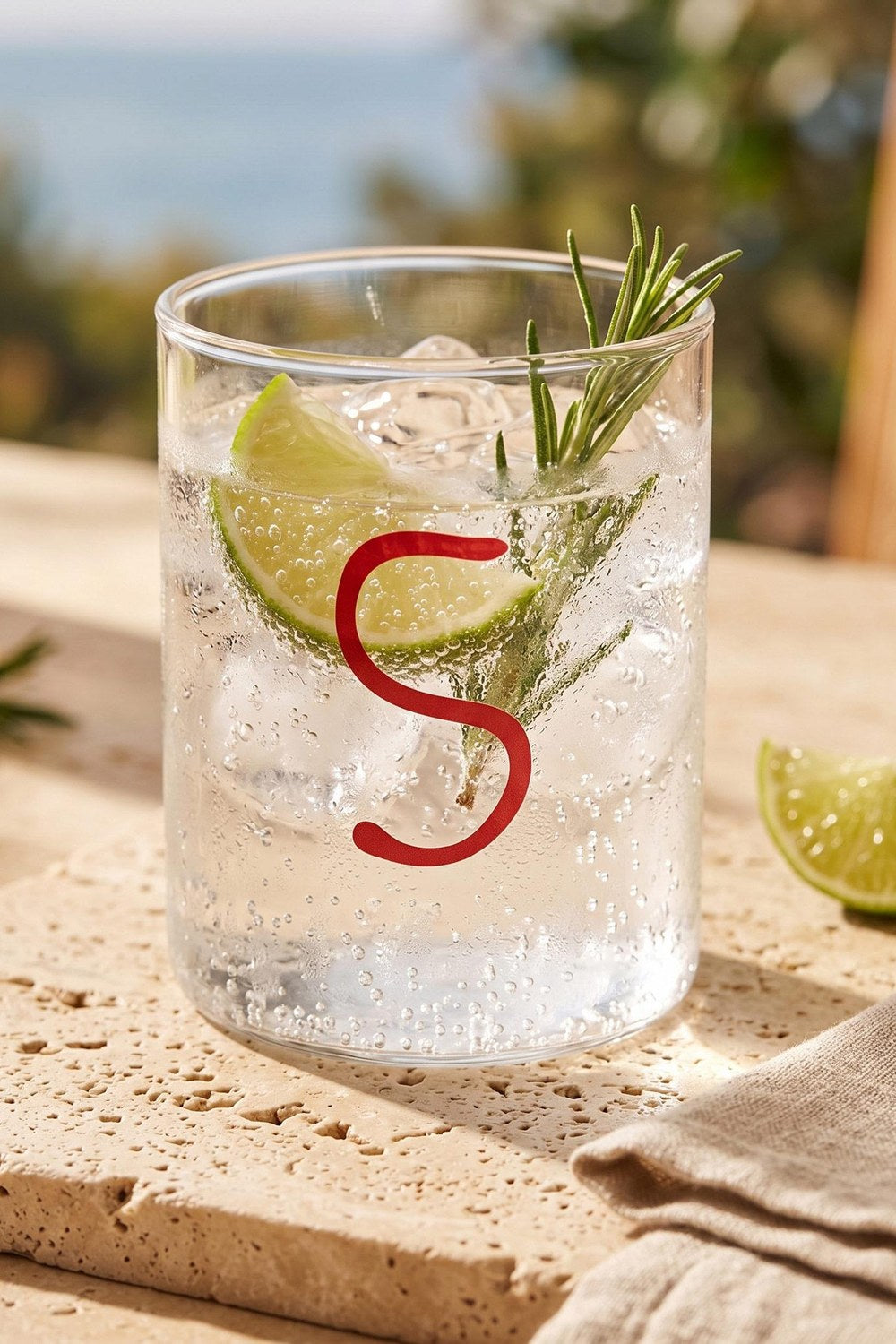 "S" Harfli Cam Su Bardağı, Kırmızı, 420 Ml - 0