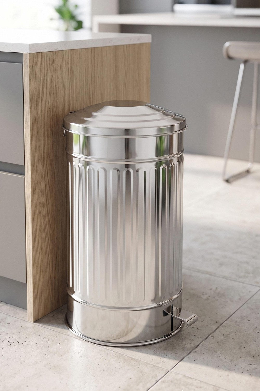 Çöp Kovası, Krom, 37 Lt - 0