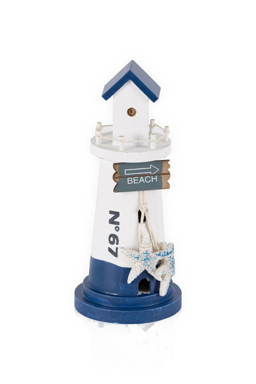 Marin Mavi Beyaz Deniz Feneri No 67 Obje, 22 Cm - 1