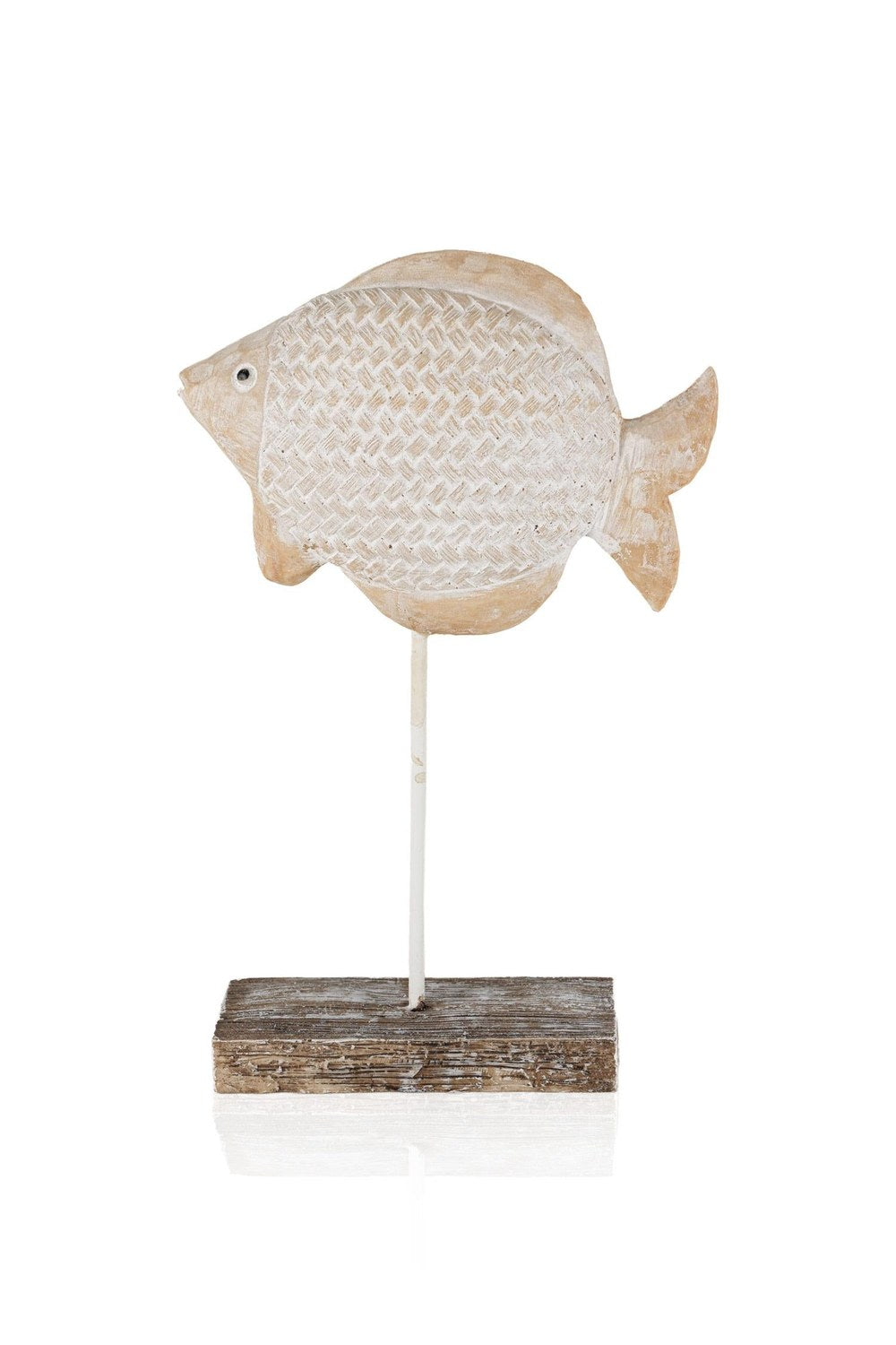 Retro Marin Hasır Desenli Balık Obje, 35 Cm - 1