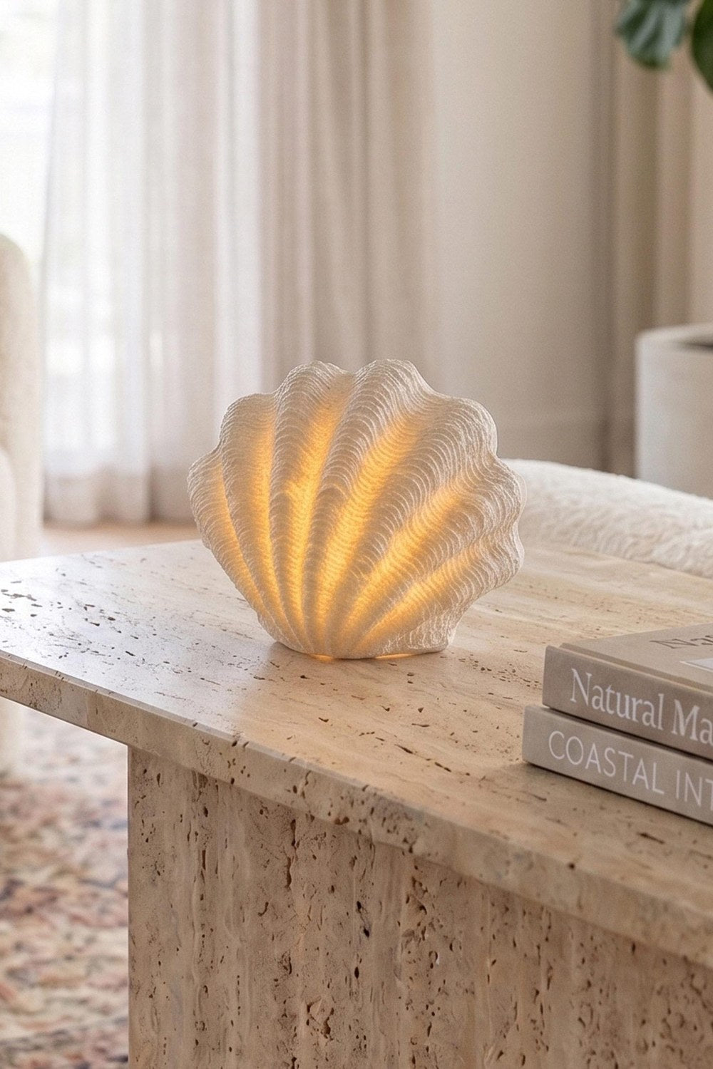 Marin Led Aydınlatmalı İstiridye Deniz Kabuğu 13 Cm - 0
