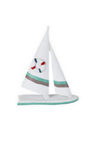 Marin Çift Yelkenli Kırmızı Mavi Can Simitli Biblo, 24 Cm - 1