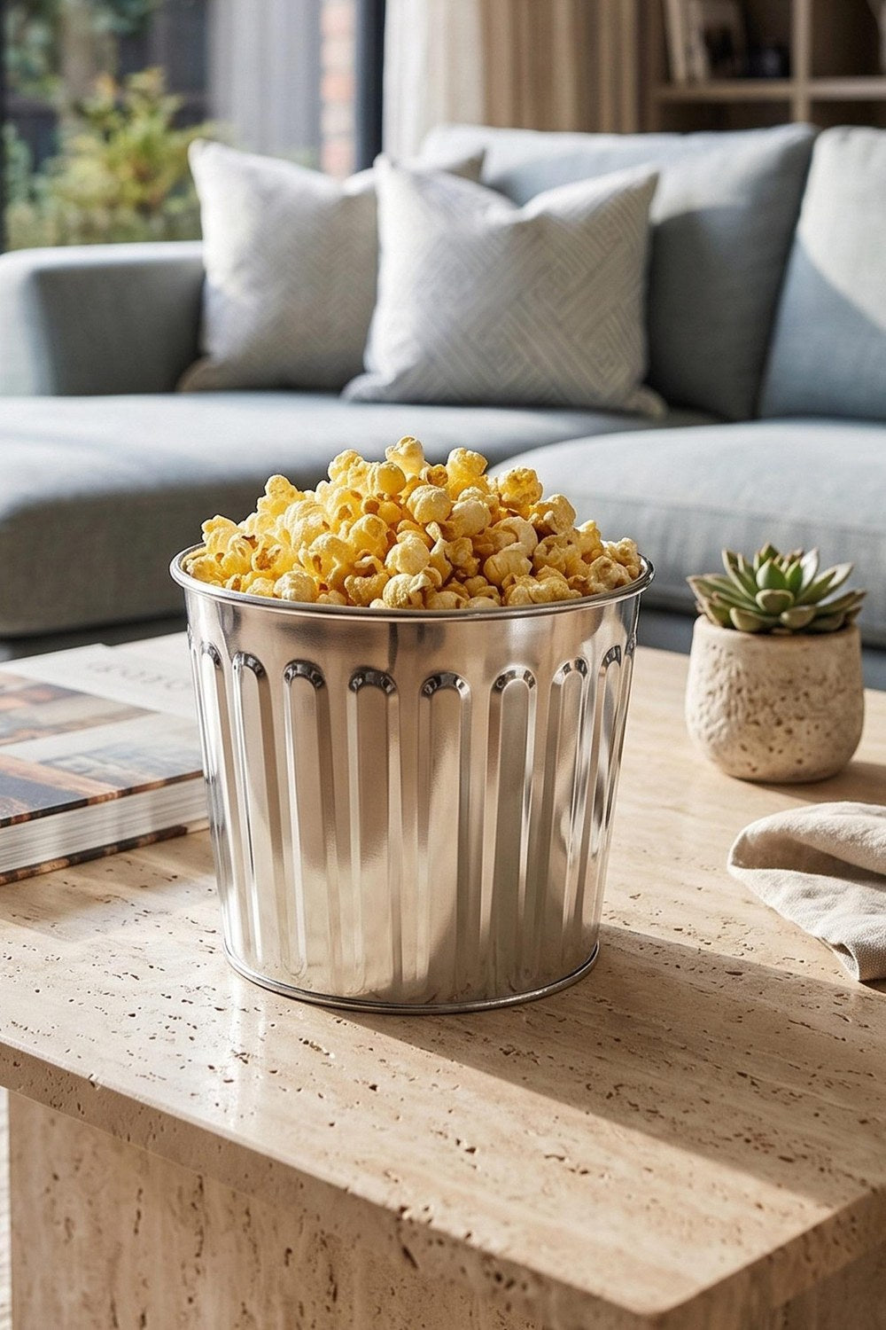 Popcorn Ve Cips Kasesi, Krom, 17 × 14 Cm - 0
