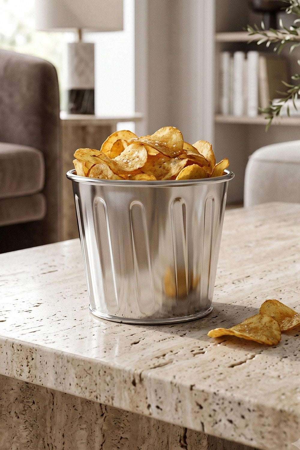 Cips Ve Popcorn Kasesi, Krom, 10 Cm - 0