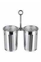Krom Çift Bölmeli Kulplu Galvaniz Sunumluk 25 Cm - 2