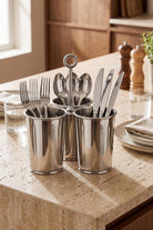 Krom 3 Bölmeli Kulplu Galvaniz Sunumluk 25 Cm - 1