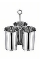 Krom 3 Bölmeli Kulplu Galvaniz Sunumluk 25 Cm - 2