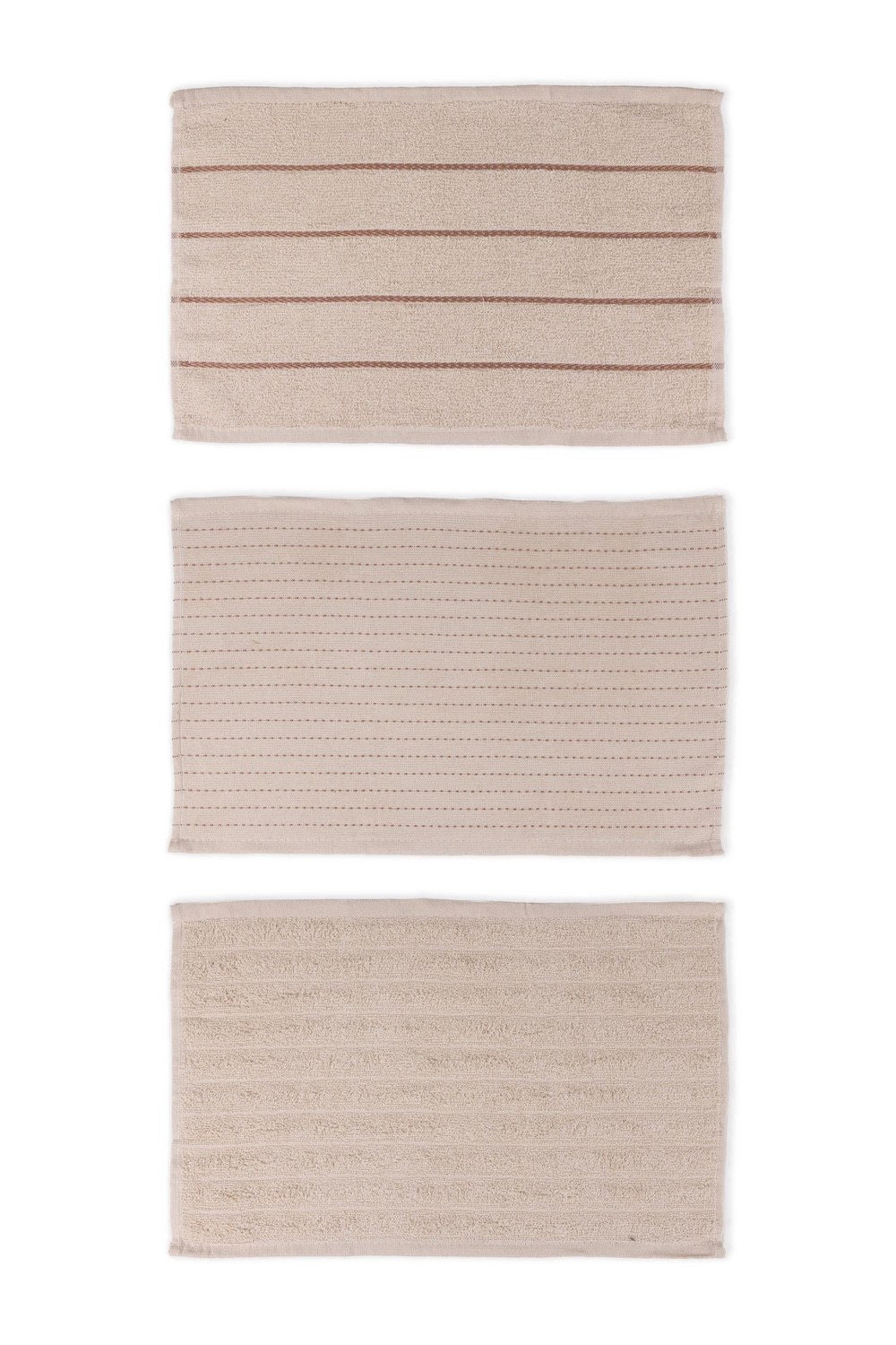 Kurulama Bezi, 3'lü Set, Krem, 30 × 50 Cm - 1